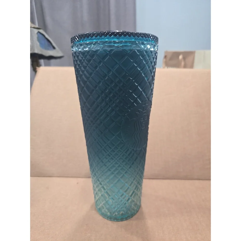 Starbucks Teal Studded Tumbler Cup 24 oz Venti Cold Cup With Lid No Straw